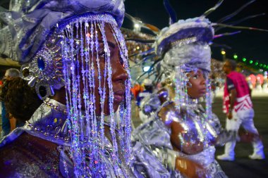 RIO DE JANEIRO (RJ), Brezilya 02 / 12 / 2024 Rio de Janeiro 'nun merkezindeki Marques de Sapucai' deki Portela samba okulu muhteşem bir geçit töreni düzenliyor.. 
