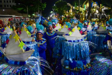 RIO DE JANEIRO (RJ), Brezilya 02 / 12 / 2024 - Rio de Janeiro 'nun merkezindeki Marques de Sapucai' deki Paraiso do Tuiuti samba okulu, 12 Şubat 2024 tarihinde harika bir geçit töreni gerçekleştirdi.. 