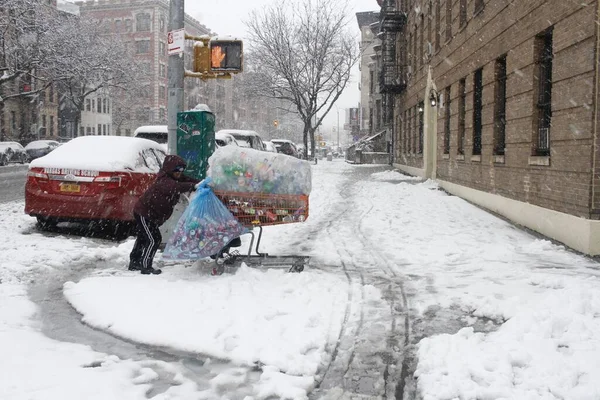 Şiddetli Kar New York Kuzeydoğu Vuruyor Seyahat Tehlikeleri Uçuş Gecikmeleri — Stok fotoğraf