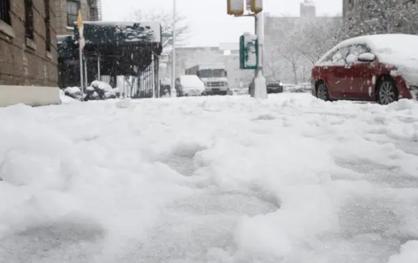 Heavy Snow Slams New York Northeast Bringing Travel Hazards Flight — Stock Photo, Image
