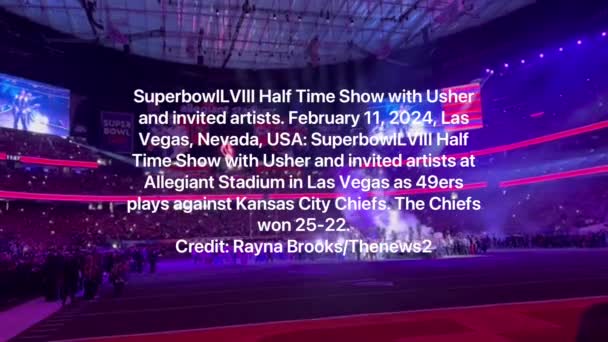 Super Bowl Viii Devre Arası Şovu Usher Davet Edilen Sanatçılarla — Stok video