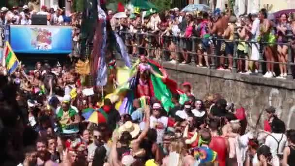 Rio Janeiro Brasil 2024 Tradicional Bloco Das Carmelitas Primer Desfile — Vídeo de stock