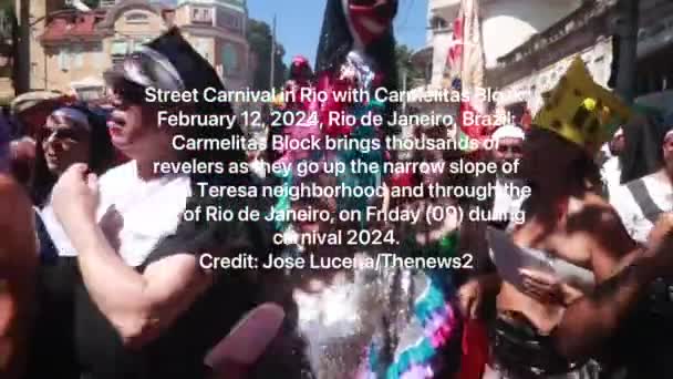 Rio Janeiro Brazylia 2024 Tradycyjny Bloco Das Carmelitas Swojej Pierwszej — Wideo stockowe