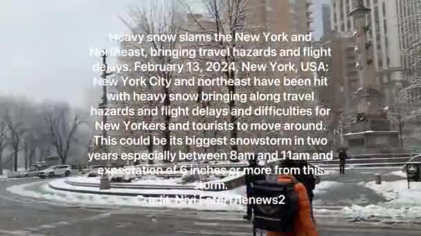 Heftiger Schneefall Legt New York Und Den Nordosten Lahm Reisegefahren — Stockvideo
