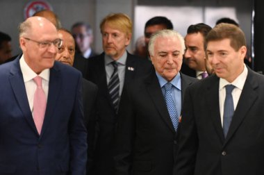 Sao Paulo SP, 02 / 19 / 2024 - Geraldo Alckmin Cumhuriyetin başkan yardımcısı, Michel Temer Brezilya 'nın eski başkanı, Josue Gomes FIESP Başkanı, Fiesp Konseyi toplantısına katıldı 