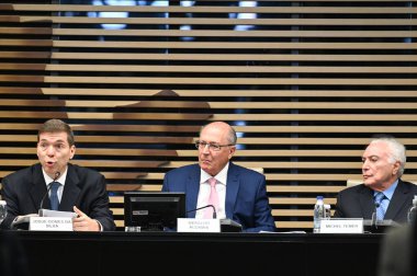 Sao Paulo SP, 02 / 19 / 2024 - Geraldo Alckmin Cumhuriyetin başkan yardımcısı, Michel Temer Brezilya 'nın eski başkanı, Josue Gomes FIESP Başkanı, Fiesp Konseyi toplantısına katıldı