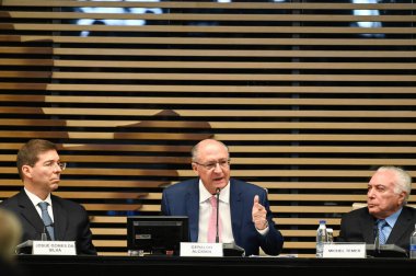 Sao Paulo SP, 02 / 19 / 2024 - Geraldo Alckmin Cumhuriyetin başkan yardımcısı, Michel Temer Brezilya 'nın eski başkanı, Josue Gomes FIESP Başkanı, Fiesp Konseyi toplantısına katıldı 