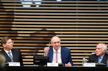 Sao Paulo SP, 02 / 19 / 2024 - Geraldo Alckmin Cumhuriyetin başkan yardımcısı, Michel Temer Brezilya 'nın eski başkanı, Josue Gomes FIESP Başkanı, Fiesp Konseyi toplantısına katıldı