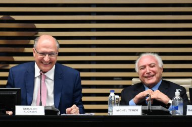 Sao Paulo SP, 02 / 19 / 2024 - Geraldo Alckmin Cumhuriyetin başkan yardımcısı, Michel Temer Brezilya 'nın eski başkanı, Josue Gomes FIESP Başkanı, Fiesp Konseyi toplantısına katıldı