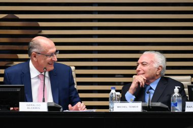 Sao Paulo SP, 02 / 19 / 2024 - Geraldo Alckmin Cumhuriyetin başkan yardımcısı, Michel Temer Brezilya 'nın eski başkanı, Josue Gomes FIESP Başkanı, Fiesp Konseyi toplantısına katıldı