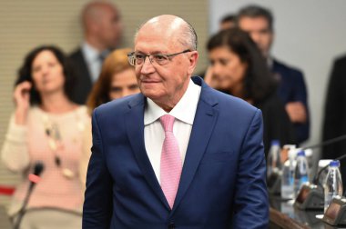 SAO PAULO (SP), 02 / 19 / 2024 - COLLECTIVE-presSS-ALCKMIN-SP - Geraldo Alckmin Brezilya Başkan Yardımcısı, (FIESP) Av bölgesinin genel merkezinde düzenlediği basın toplantısında. Paulista bu pazartesi, 19 Şubat 2024.