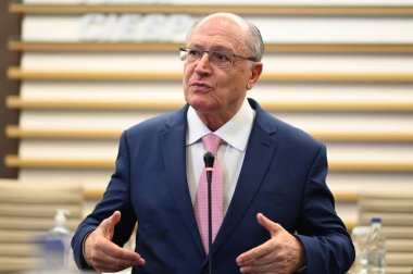 SAO PAULO (SP), 02 / 19 / 2024 - COLLECTIVE-presSS-ALCKMIN-SP - Geraldo Alckmin Brezilya Başkan Yardımcısı, (FIESP) Av bölgesinin genel merkezinde düzenlediği basın toplantısında. Paulista bu pazartesi, 19 Şubat 2024.