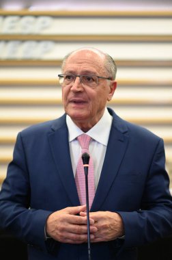 SAO PAULO (SP), 02 / 19 / 2024 - COLLECTIVE-presSS-ALCKMIN-SP - Geraldo Alckmin Brezilya Başkan Yardımcısı, (FIESP) Av bölgesinin genel merkezinde düzenlediği basın toplantısında. Paulista bu pazartesi, 19 Şubat 2024.