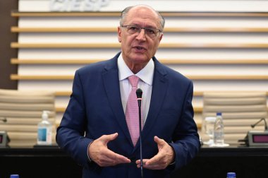 SAO PAULO (SP), 02 / 19 / 2024 - COLLECTIVE-presSS-ALCKMIN-SP - Geraldo Alckmin Brezilya Başkan Yardımcısı, (FIESP) Av bölgesinin genel merkezinde düzenlediği basın toplantısında. Paulista bu pazartesi, 19 Şubat 2024.