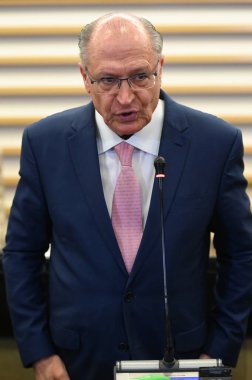 SAO PAULO (SP), 02 / 19 / 2024 - COLLECTIVE-presSS-ALCKMIN-SP - Geraldo Alckmin Brezilya Başkan Yardımcısı, (FIESP) Av bölgesinin genel merkezinde düzenlediği basın toplantısında. Paulista bu pazartesi, 19 Şubat 2024.
