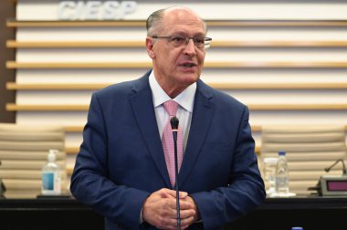 SAO PAULO (SP), 02 / 19 / 2024 - COLLECTIVE-presSS-ALCKMIN-SP - Geraldo Alckmin Brezilya Başkan Yardımcısı, (FIESP) Av bölgesinin genel merkezinde düzenlediği basın toplantısında. Paulista bu pazartesi, 19 Şubat 2024.