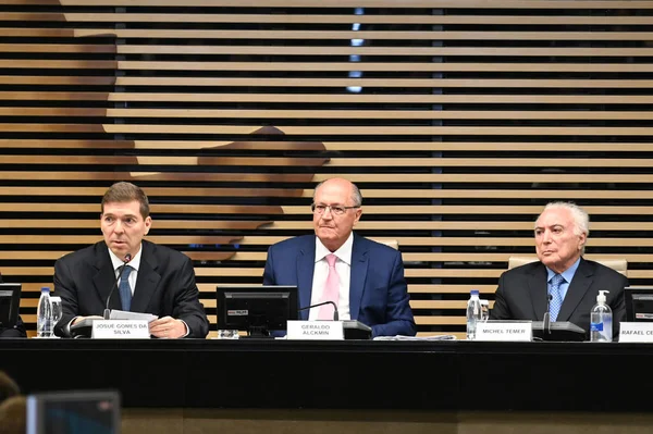 Sao Paulo SP, 02 / 19 / 2024 - Geraldo Alckmin Cumhuriyetin başkan yardımcısı, Michel Temer Brezilya 'nın eski başkanı, Josue Gomes FIESP Başkanı, Fiesp Konseyi toplantısına katıldı 