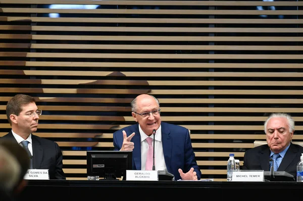 Sao Paulo SP, 02 / 19 / 2024 - Geraldo Alckmin Cumhuriyetin başkan yardımcısı, Michel Temer Brezilya 'nın eski başkanı, Josue Gomes FIESP Başkanı, Fiesp Konseyi toplantısına katıldı 