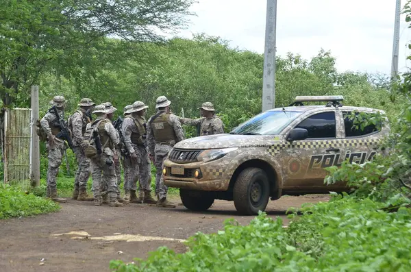 Rio Grande Norte Brazil 2024 Police Siege Continue Search Fugitives — 图库照片