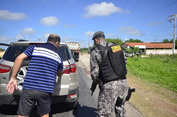 Rio Grande Norte Brasilien 2024 Polizeibelagerung Setzt Suche Nach Flüchtlingen — Stockfoto