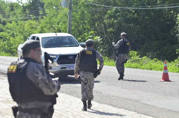 Rio Grande Norte 브라질 2024 경찰은 모소로 감옥에서 도망자를 검색하기 — 스톡 사진