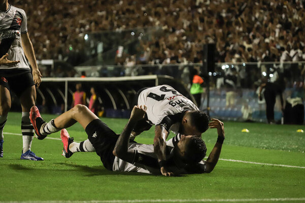 Cariacica (ES), 02/24/2024 - Vegetti scores a goal and celebrates in, Match between Vasco against Volta Redonda, valid for the 10th Round of the Carioca Football Championship 2024