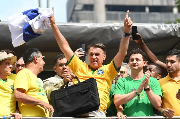 Sao Paulo Brezilya 2024 Eski Brezilya Cumhurbaşkanı Jair Messias Bolsonaro — Stok fotoğraf