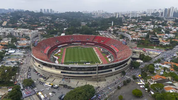 Sao Paulo 2024 Pohled Stadion Morumbis Před Zápasem Mezi Santos — Stock fotografie