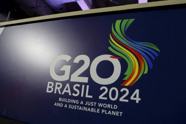 Sao Paulo (SP), Brezilya 02 / 26 / 2024 Facade ve hareket, Maliye ve Bankacılık Milletvekillerinin ikinci toplantısının 26 ve 27 Şubat 2024 tarihlerinde Biennial Pavyonu 'nda, Pazartesi ve Salı günleri G20 merkezlerinde gerçekleşeceği yer.