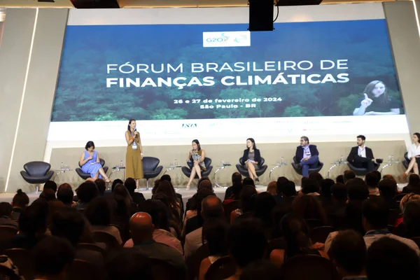 Sao Paulo 2024 Forum Finance Climaticas G20 Participating Welcome Panel — Stock Photo, Image