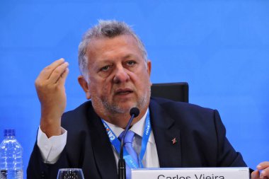 SAO PAULO (SP), Brezilya 02 / 28 / 2024 - Caixa Economica Federal Carlos Vieira Başkanı, bu Çarşamba, 28 Şubat 2024 tarihinde bankanın son çeyreğinde bankanın sonuçları hakkında bir basın toplantısı düzenledi. .