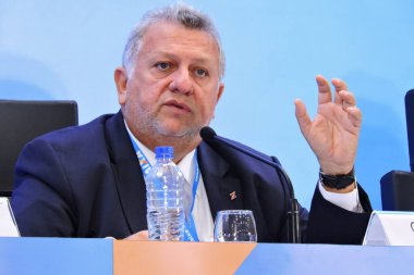 SAO PAULO (SP), Brezilya 02 / 28 / 2024 - Caixa Economica Federal Carlos Vieira Başkanı, bu Çarşamba, 28 Şubat 2024 tarihinde bankanın son çeyreğinde bankanın sonuçları hakkında bir basın toplantısı düzenledi. .