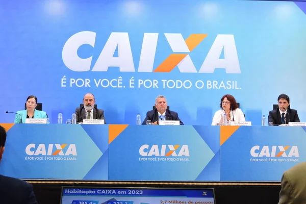 Sao Paulo Brasilien 2024 Der Präsident Der Caixa Economica Federal — Stockfoto
