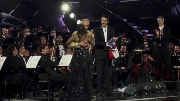 Andrea Bocelli Internationales Musikfestival Der Del Mar Februar 2024 Del — Stockvideo
