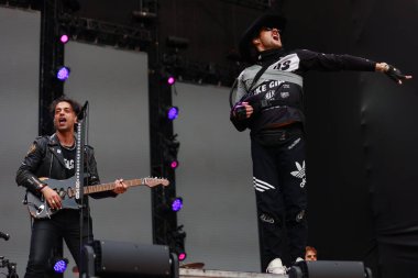 Sao Paulo (SP), Brezilya 03 / 02 / 2024 - Bu Cumartesi, Sao Paulo 'daki Allianz Parque stadyumunda, I Wanna Be Tour festivali sırasında Boys Like Girls grubunun gösterisi 