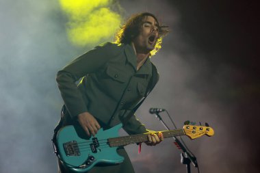 Sao Paulo (SP), Brezilya 03 / 02 / 2024 - Bu Cumartesi, Sao Paulo 'daki Allianz Parque stadyumunda, I Wanna Be Tour festivali sırasında The All American Rejects grubunun gösterisi