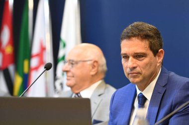 SAO PAULO (SP), Brezilya 03 / 04 / 2024 - Roberto Campos Central do Brasil 'in torunu, Sao Paulo Ticaret Derneği' nde (COPS / ACSP) 