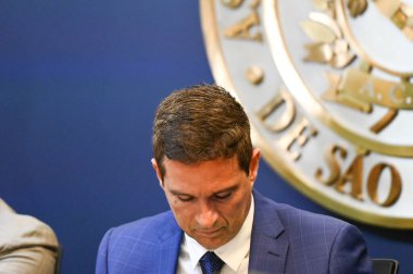 SAO PAULO (SP), Brezilya 03 / 04 / 2024 - Roberto Campos Central do Brasil 'in torunu, Sao Paulo Ticaret Derneği' nde (COPS / ACSP) 