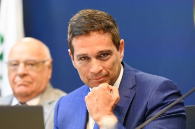 SAO PAULO (SP), Brezilya 03 / 04 / 2024 - Roberto Campos Central do Brasil 'in torunu, Sao Paulo Ticaret Derneği' nde (COPS / ACSP) 