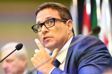 SAO PAULO (SP), Brezilya 03 / 04 / 2024 - Roberto Campos Central do Brasil 'in torunu, Sao Paulo Ticaret Derneği' nde (COPS / ACSP) 