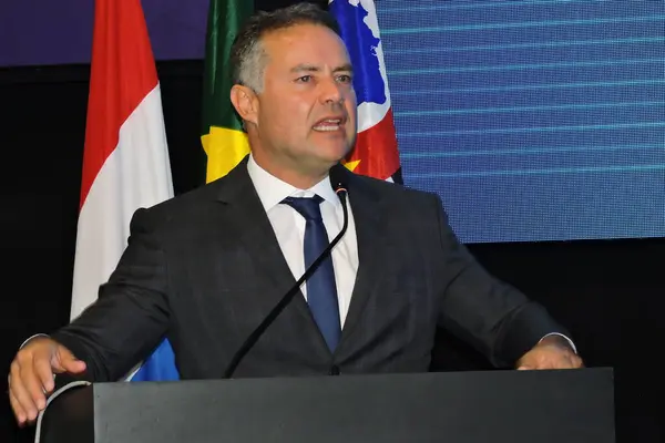Sao Paulo Brazylia 2024 Gubernator Sao Paulo Tarcisio Freitas Minister — Zdjęcie stockowe