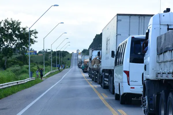 Vitoria Conquista Brazilië 2024 Vrachtwagenongeluk Met Chemicaliën 116 Veroorzaakt Enorme — Stockfoto