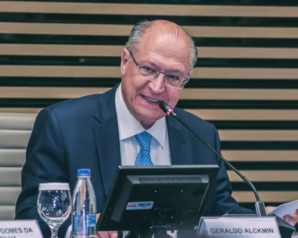 Сан Паулу Бразилия 2024 Вице Президент Джеральдо Алкмин Принимает Участие — стоковое фото