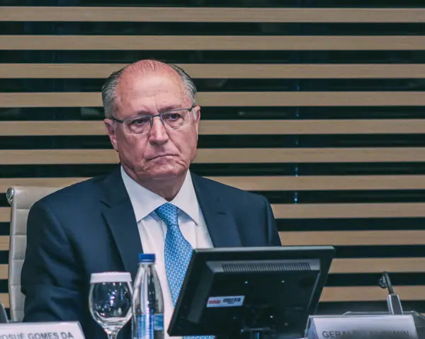 São Paulo Brasil 2024 Vice Presidente Geraldo Alckmin Participa Encontro — Fotografia de Stock