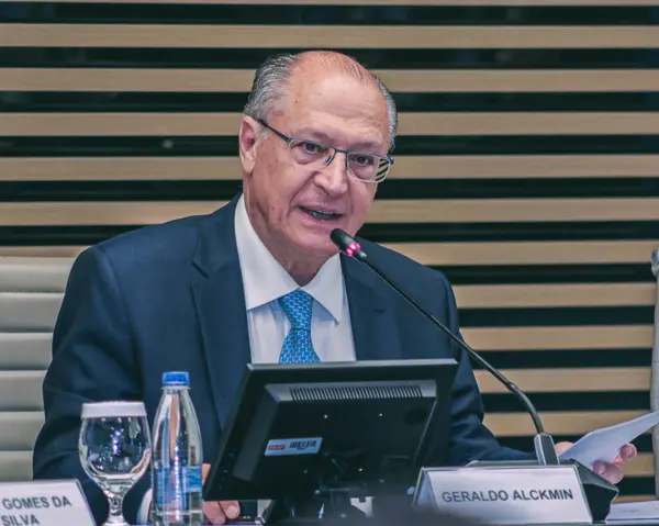 Sao Paulo Brazílie 2024 Viceprezident Geraldo Alckmin Spolu Jorgem Vianou — Stock fotografie