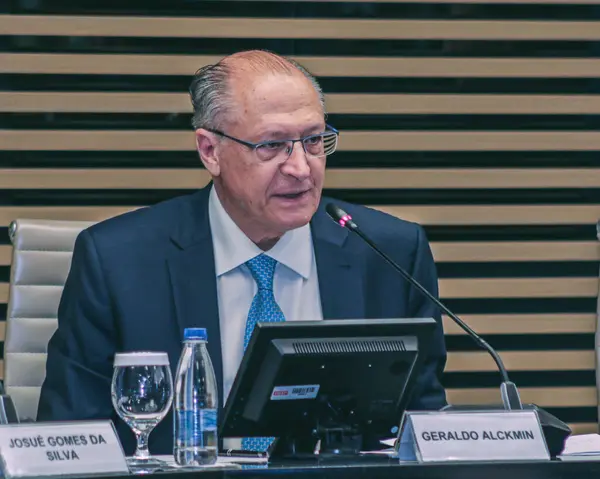 Сан Паулу Бразилия 2024 Вице Президент Джеральдо Алкмин Принимает Участие — стоковое фото