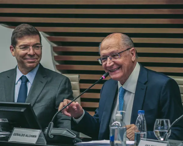 Sao Paulo Brazylia 2024 Wiceprezydent Geraldo Alckmin Uczestniczy Ogólnopolskim Spotkaniu — Zdjęcie stockowe