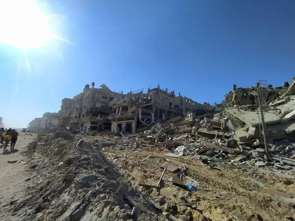 Kerusakan Rumah Sakit Amal Nasser Gaza Maret 2024 Khan Yunis — Stok Foto
