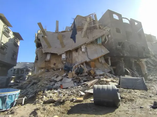 Destrucciones Hospital Amal Nasser Gaza Marzo 2024 Khan Yunis Gaza —  Fotos de Stock