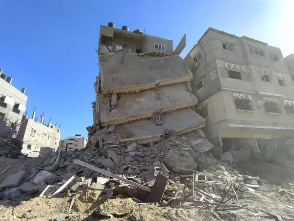 Destruições Hospital Amal Nasser Gaza Março 2024 Khan Yunis Gaza — Fotografia de Stock